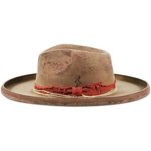 Vintage Wide Brim Fedora Hats for Mens Women 100% Wool Felt Panama Rancher Hat